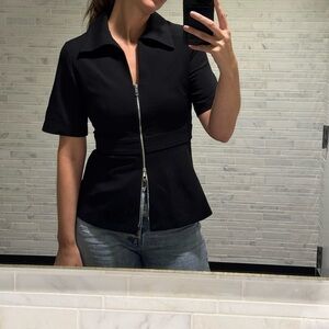 Aligne Women's Black Zip-Up Top